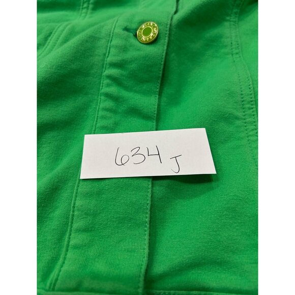 Isaac Mizrahi Live! Button Front Shacket Green Sz Large Long Sleeve Knit Relaxed - Picture 8 of 9